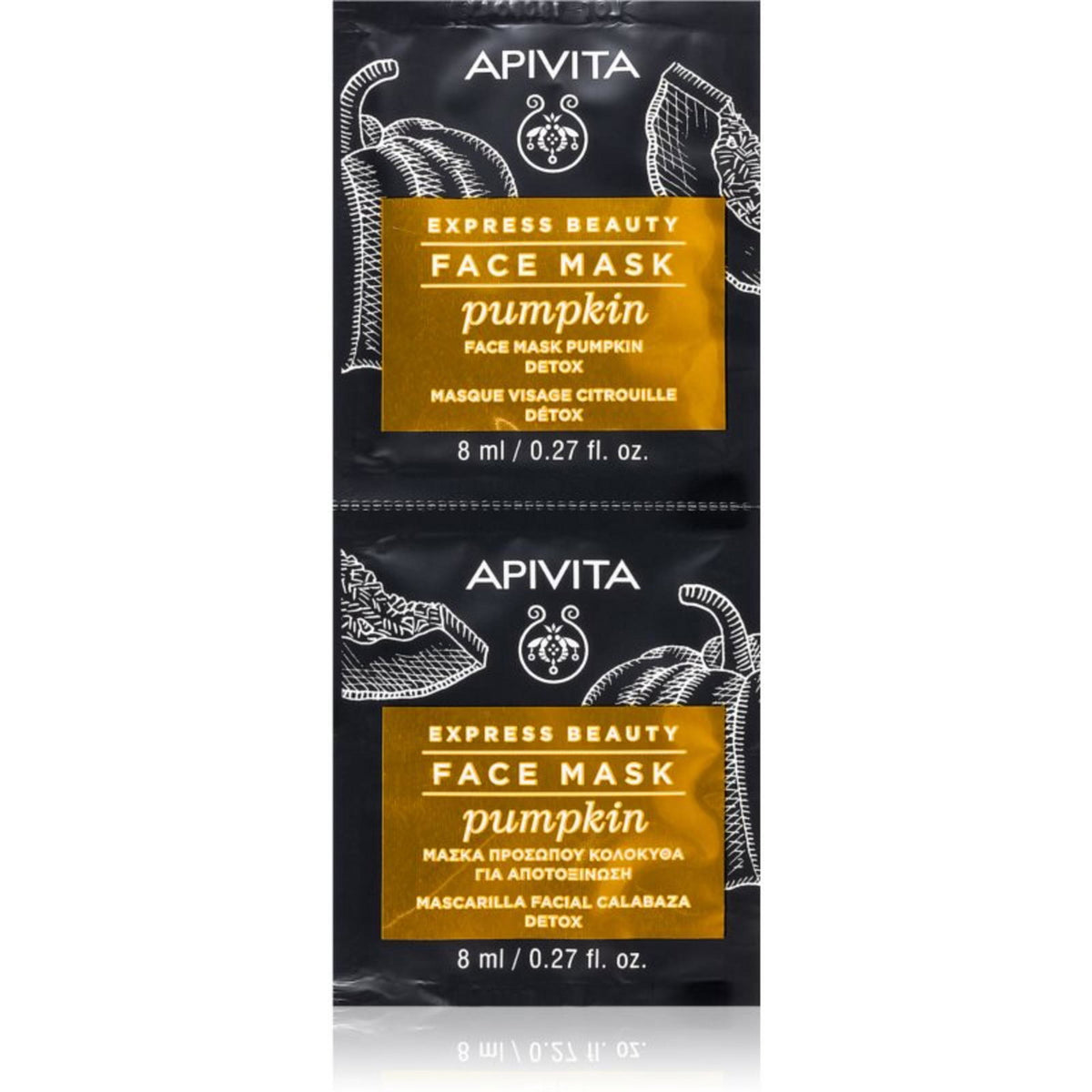 Set, Apivita, Pumpkin, Detoxifying & Purifying, Clay Mask, 2 pcs, 8 ml