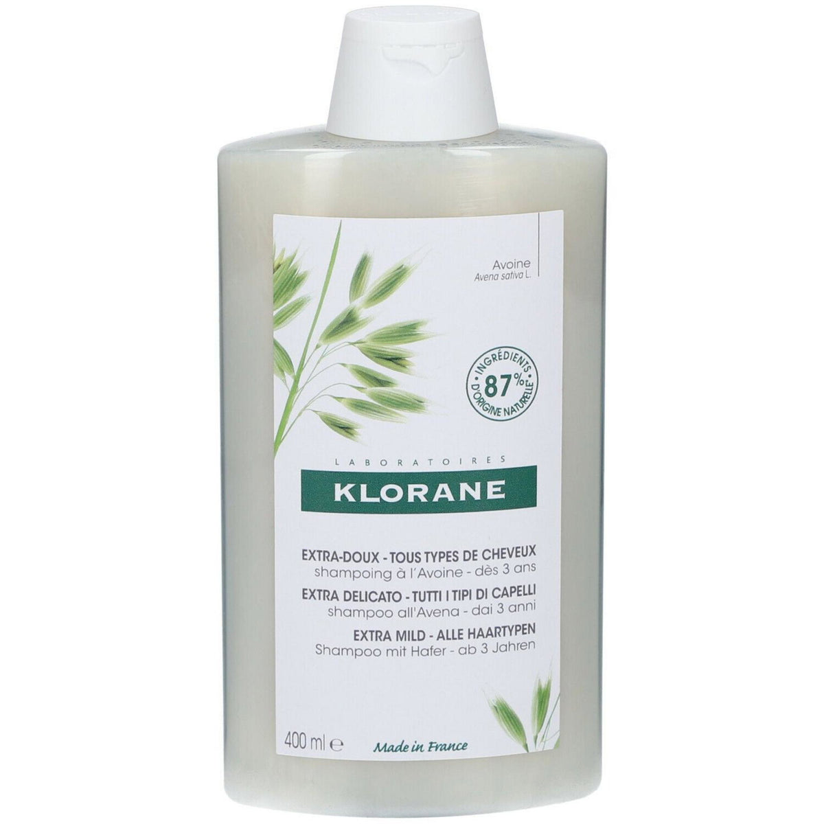 Klorane, Oat Milk, Hair Shampoo, Gentle Cleansing, 400 ml