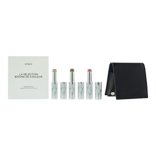 Dark Blue Set Byredo: Colour Stick, Multifunctional, Eyeshadow Stick, 509, Solar Flare, 3.5 g + Colour Stick, Multifunctional, Eyeshadow Stick, Kumato Face, 3.5 g + Colour Stick, Multifunctional, Eyeshadow Stick, Flower Play, 3.5 g + Byredo, GWP Leather…