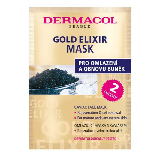 Set Duo, Dermacol, Gold Elixir, Caviar Extract, Anti-Ageing, Cream Mask, For Face, 2 pcs, 8 g