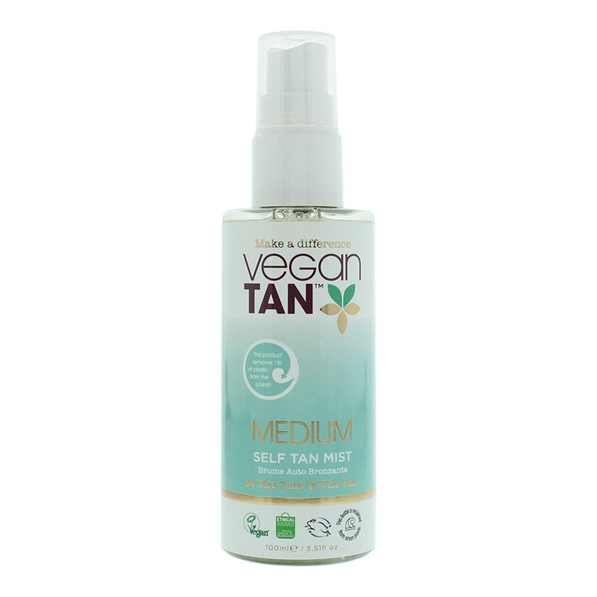 Vegan Tan, Medium, Tanning, Self-Tanning Mist, For Face & Neck, 100 ml